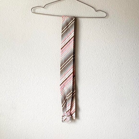 Express y2k 2000s Pink Brown Striped Fabric Belt Women's Large - Picture 2 of 5